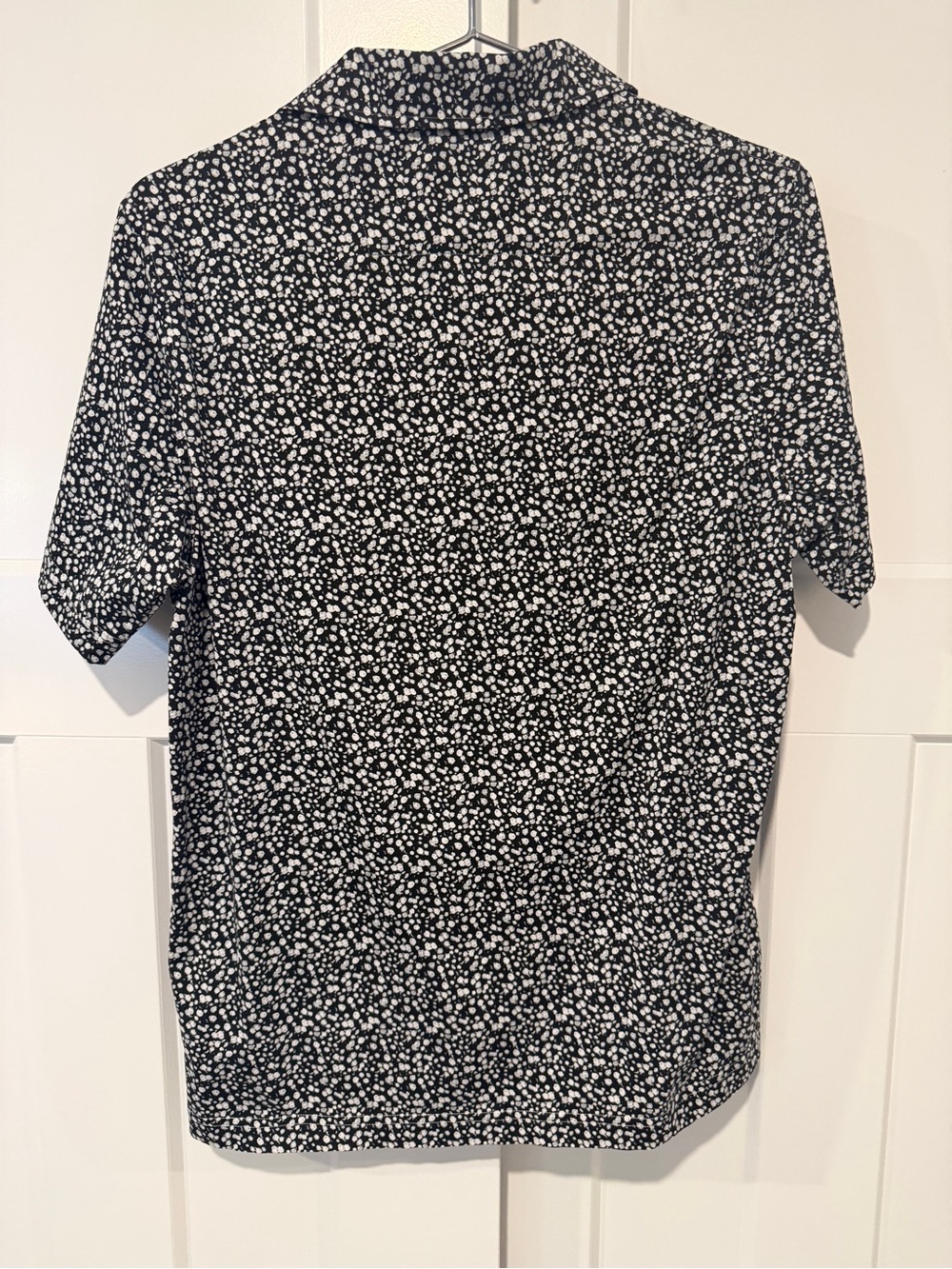 Bugatchi Black Polo with White Micro Dot Pattern - Picture 5 of 5